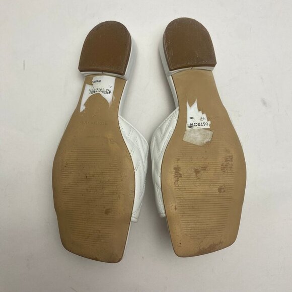 VALENTINO Afrodite Logo Quilted Leather Slip-on Sandals Size 7